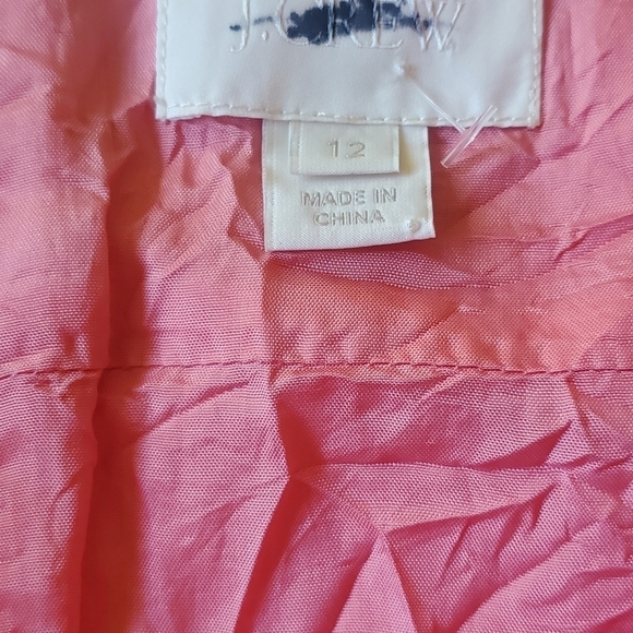 J. Crew Square Neck Sleeveless Pink Pleated Waist Acetate Sz. 12 Dress - Picture 8 of 12